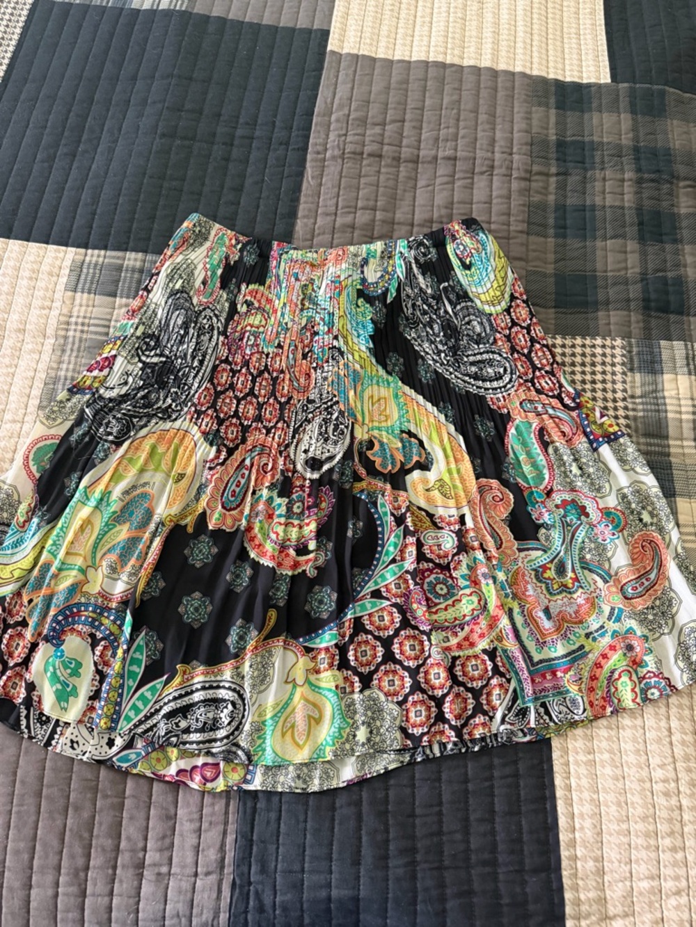 Sunny Leigh Black Multicolor Paisley Circle Skirt